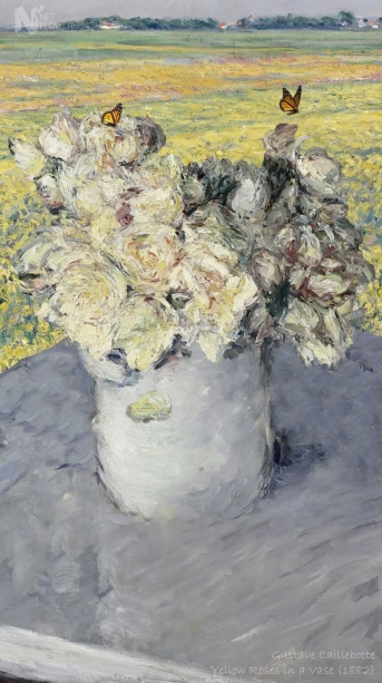 Yellow Roses in a Vase (1882)